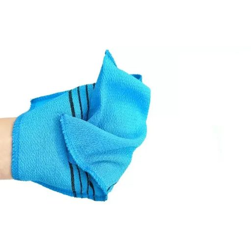 WGW Koreai Bőrradírozó Mosdókendő 03 kék fekete csíkkal 1db