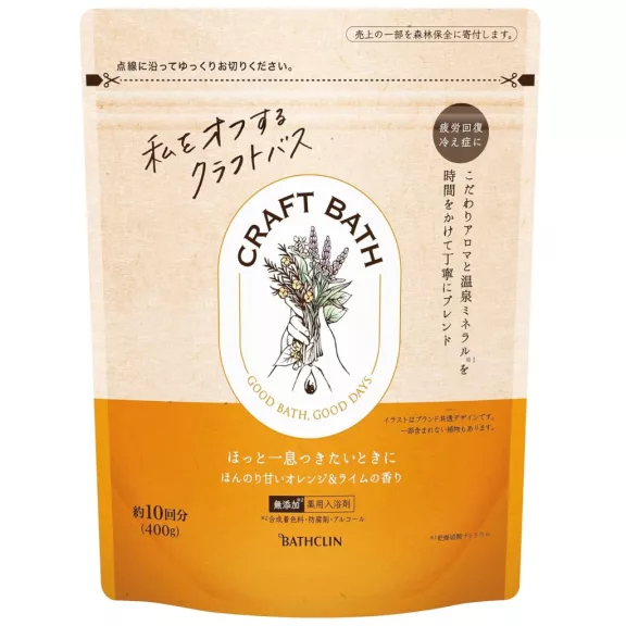 Bathclin Craft Bath Fürdősó - Narancs és Lime illatú 400g Bathclin Craft Bath Fürdősó - Narancs és Lime illatú 400g
