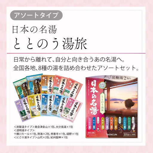 BATHCLIN Onsen Fürdősó csomag (Nihon no Meito – Totonou Yutabi) 30gx10db