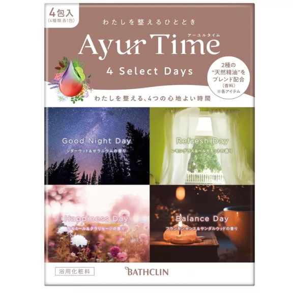 Bathclin Ayur Time Aroma Fürdősó Válogatás csomag 40gx4db Bathclin Ayur Time Aroma Fürdősó Válogatás csomag 40gx4db