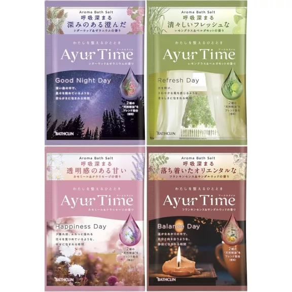 Bathclin Ayur Time Aroma Fürdősó Válogatás csomag 40gx4db Bathclin Ayur Time Aroma Fürdősó Válogatás csomag 40gx4db