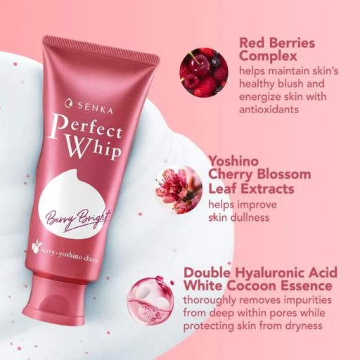 SENKA Perfect Whip Arctisztító Hab - Berry Bright 100g