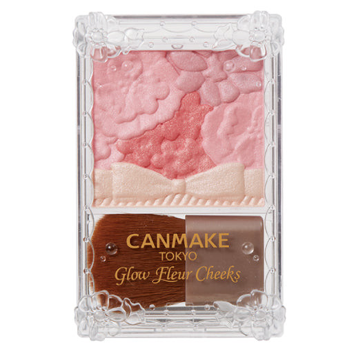 CANMAKE Glow Fleur Cheeks Arcpirosító Paletta + ecset 17 Strawberry Milk Fleur