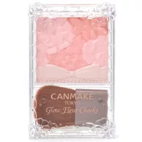   Canmake Glow Fleur Cheeks Arcpirosító Paletta + ecset 18 Peach Whip Fleur