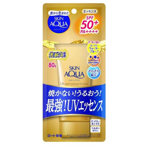 SKIN AQUA UV Super Moisture Gold Fényvédő Esszencia 80ml (SPF50+ PA++++)