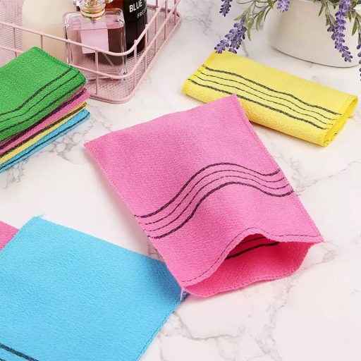 WGW Koreai Bőrradírozó Mosdókendő 04 zöld fekete csíkkal 1db