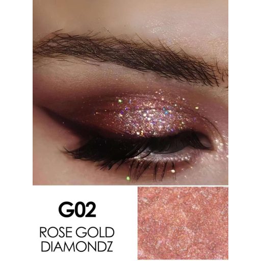 FOCALLURE Glittering Folyékony Szemhéjfesték #G02 Rose Gold Diamondz (glitter)