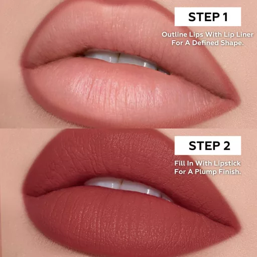 FOCALLURE Blur Matte 2in1 Double-Ended Rúzs és Szájkontúrceruza #RD01 Ruby