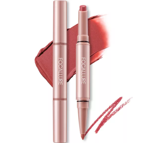 Focallure Blur Matte 2in1 Double-Ended Rúzs és Szájkontúrceruza #RD01 Ruby Focallure Blur Matte 2in1 Double-Ended Rúzs és Szájkontúrceruza #RD01 Ruby