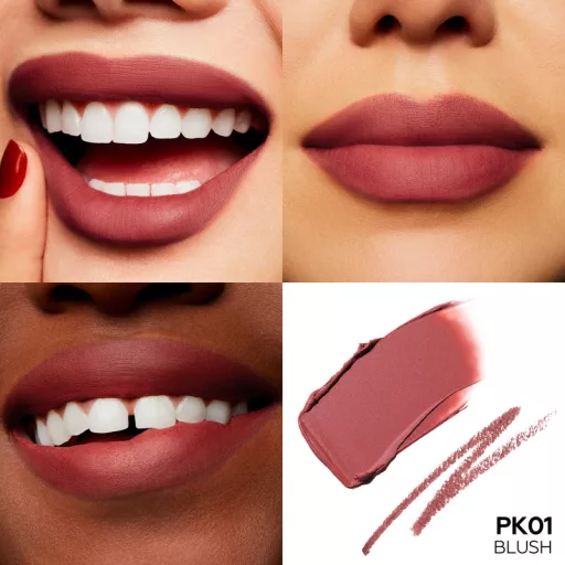 FOCALLURE Blur Matte 2in1 Double-Ended Rúzs és Szájkontúrceruza #PK01 Blush