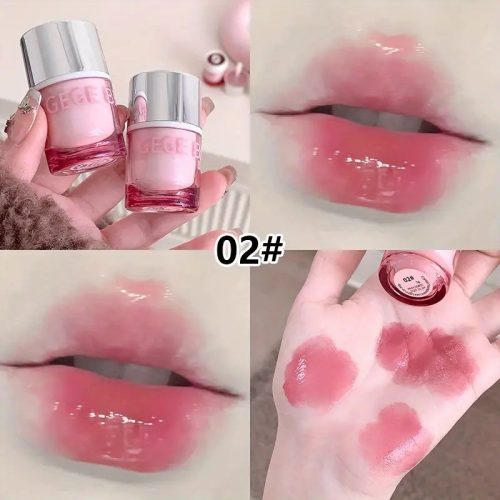 GEGE BEAR Crystal Transparent Lock Light Lip Jelly Ajak Gél #02 Rose Frozen