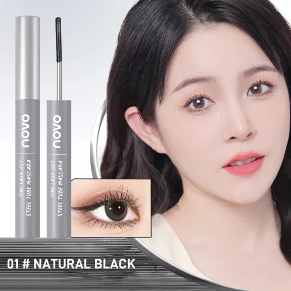 Novo Fine Lash Out Steel Tube Mascara Szempillaspirál 01 Natural Black (fekete) 3g Novo Fine Lash Out Steel Tube Mascara Szempillaspirál 01 Natural Black (fekete) 3g
