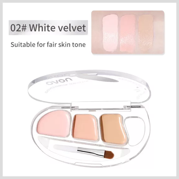 Novo Silky No Trace Triple Color Korrektor Paletta 02 White Peach Pink 4g Novo Silky No Trace Triple Color Korrektor Paletta 02 White Peach Pink 4g
