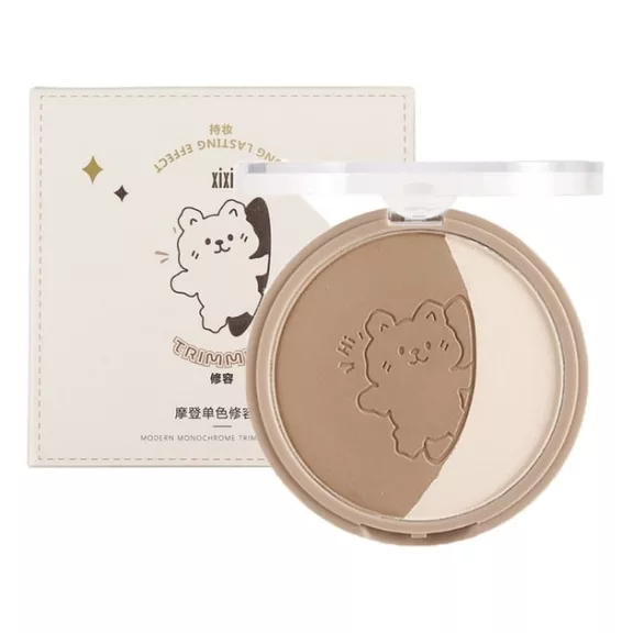 Xixi Modern Two-Color Trimming Plate Kontúr és Highlighter Paletta #04 Light Brown