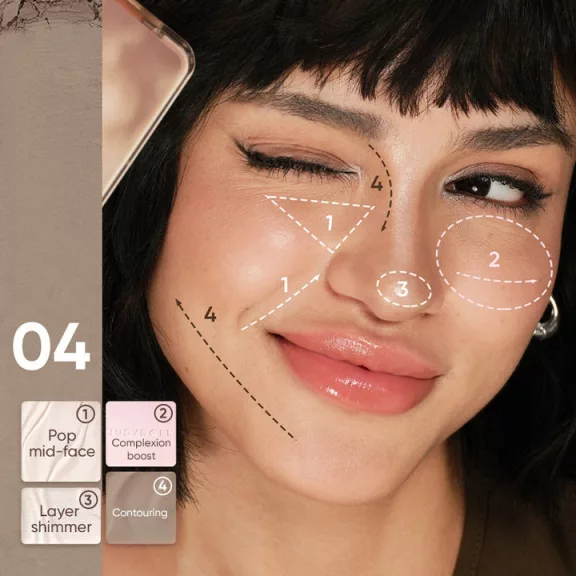 Judydoll 2 IN 1 Highlighter és Kontúr Paletta #04 Blush Shadow Palette 9g