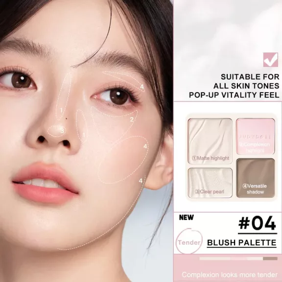 Judydoll 2 IN 1 Highlighter és Kontúr Paletta #04 Blush Shadow Palette 9g