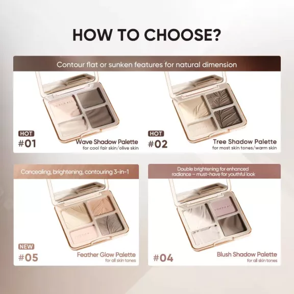 Judydoll 2 IN 1 Highlighter és Kontúr Paletta #02 Tree Shadow Palette 9g