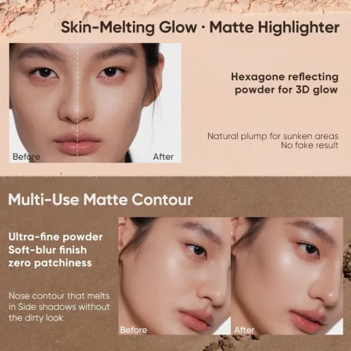 JUDYDOLL 2 Shades Kontúr és Highlighter Paletta #01 Cool Tone Duo 9g