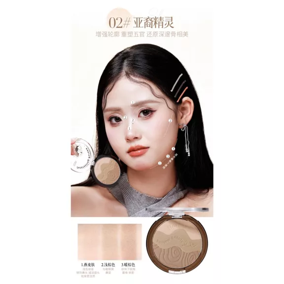 Xixi Yangyang Family Series Kontúr és Highlighter Paletta #02 Asian Fairy 6.5g
