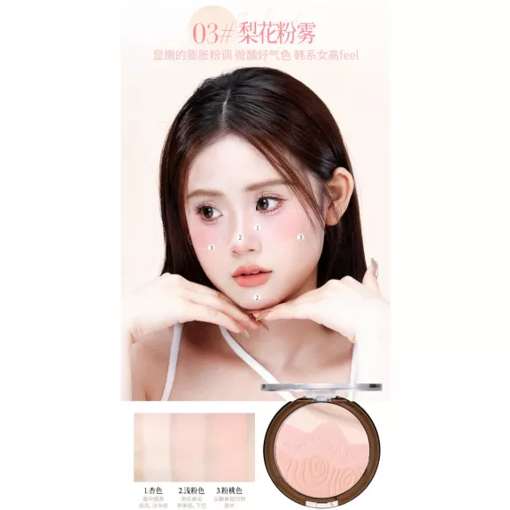 Xixi Yangyang Family Series Arcpirosító és Highlighter Paletta #3 Pear Blossom Pink Mist 6.5g Xixi Yangyang Family Series Arcpirosító és Highlighter Paletta #3 Pear Blossom Pink Mist 6.5g