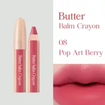   Clio Butter Balm Crayon Rúzs és Arcpirosító #08 Pop Art Berry 3.9g + ajándék hegyező