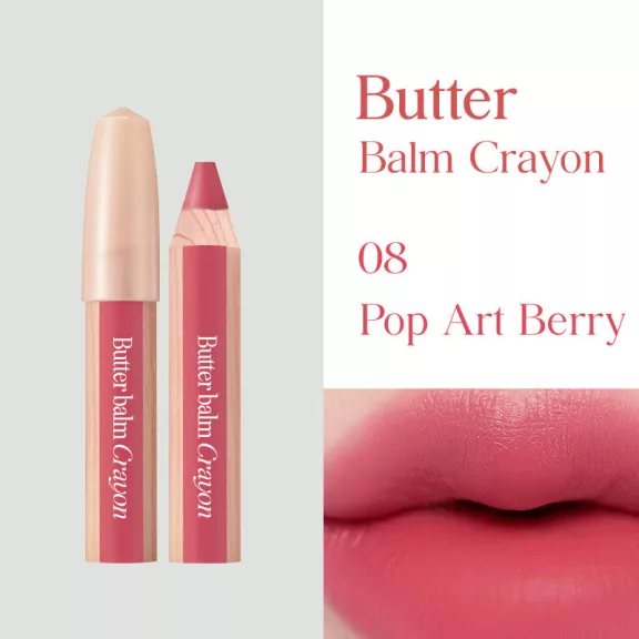 Clio Butter Balm Crayon Rúzs és Arcpirosító #08 Pop Art Berry 3.9g + ajándék hegyező Clio Butter Balm Crayon Rúzs és Arcpirosító #08 Pop Art Berry 3.9g + ajándék hegyező