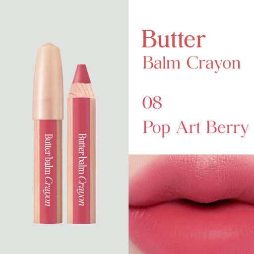 CLIO Butter Balm Crayon Rúzs és Arcpirosító #08 Pop Art Berry 3.9g + ajándék hegyező