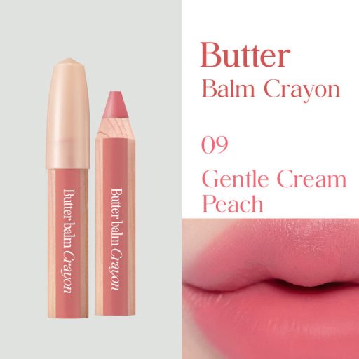 CLIO Butter Balm Crayon Rúzs és Arcpirosító #09 Gentle Cream Peach 3.9g + ajándék hegyező