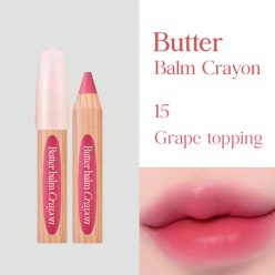   CLIO Butter Balm Crayon Rúzs és Arcpirosító #15 Grape Topping 3.9g + ajándék hegyező