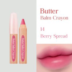   CLIO Butter Balm Crayon Rúzs és Arcpirosító #14 Berry Spread 3.9g + ajándék hegyező