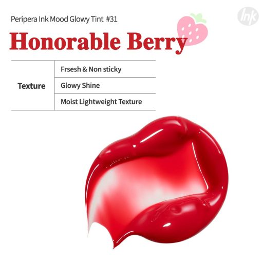 PERIPERA Ink Mood Glowy Ajak Tint 31 Honorable Berry (Soft Berry Collection)