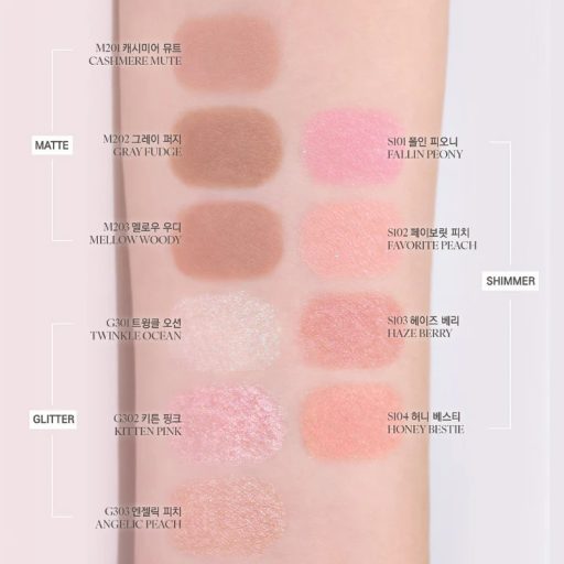 CLIO Soft Blending Shadow Szemhéjfesték #G303 Angelic Peach (glitter)