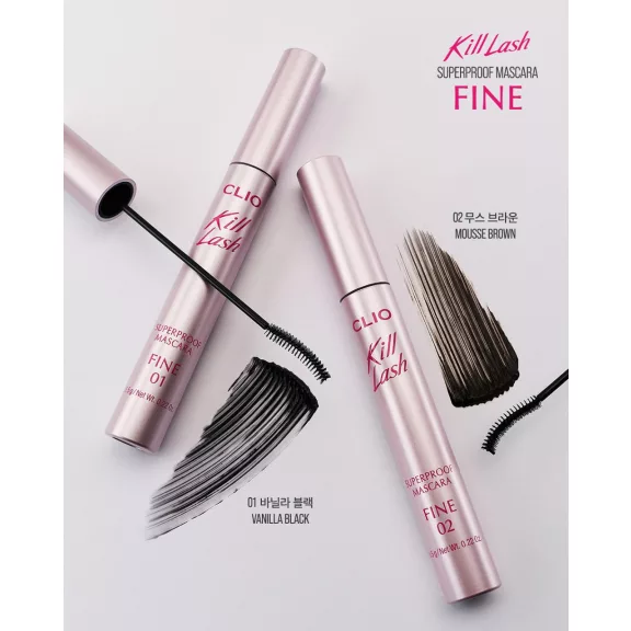 Clio Kill Lash Superproof Mascara Fine Szempillaspirál #01 Vanilla Black