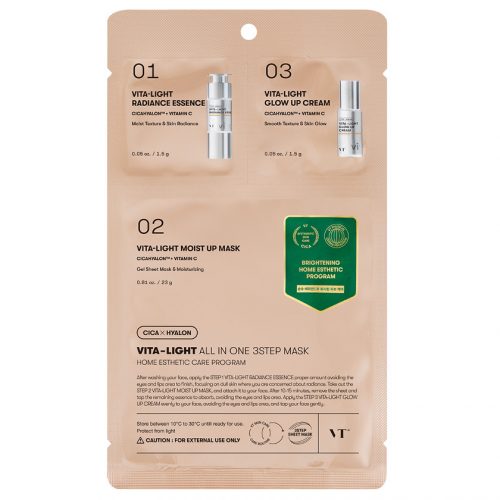 VT Cosmetics Vita-Light All In One Face Mask, 3steps 1.5g+24g+1.5g