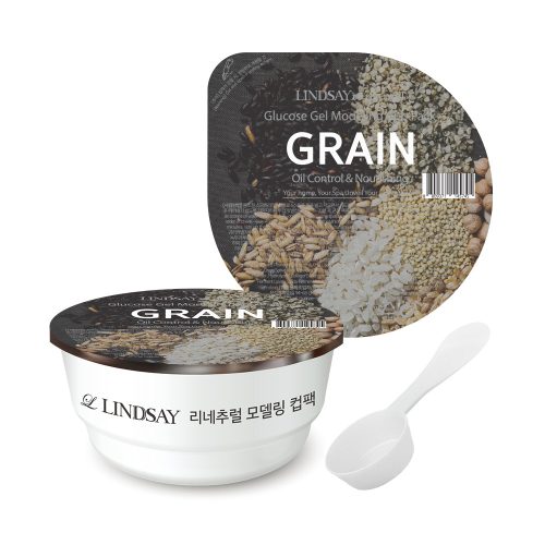 LINDSAY re:natural Glucose Gel Modeling Mask Cup Pack Lemosandó Arcpakolás - Grain (oil control and nourishing) 35g