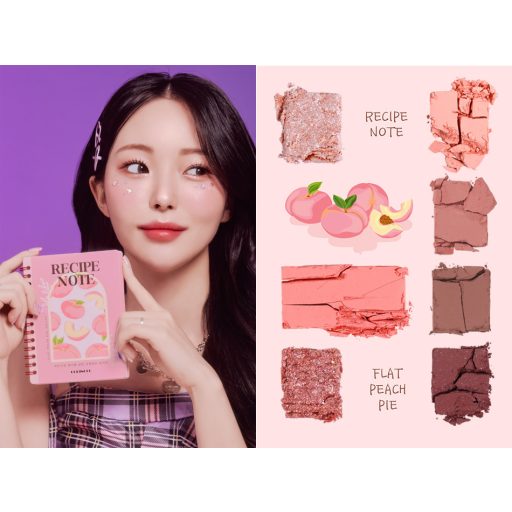 CORINGCO Recipe Note Szemhéjfesték Paletta #01 Flat Peach Pie