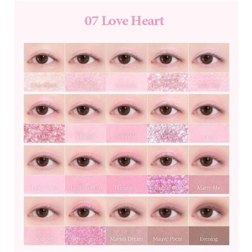 DASIQUE Mood Shadow Szemhéjfesték Paletta #07 Love Heart (Sweet Heart Collection)