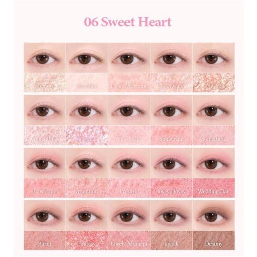 DASIQUE Mood Shadow Szemhéjfesték Paletta #06 Sweet Heart (Sweet Heart Collection)