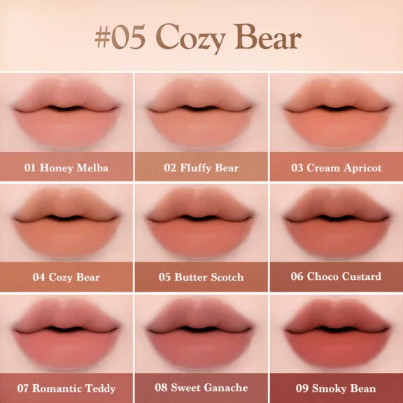 Dasique Mood Painting Lip & Cheek Rúzs és Arcpirosító Paletta #05 Cozy Bear (My Bear Collection)