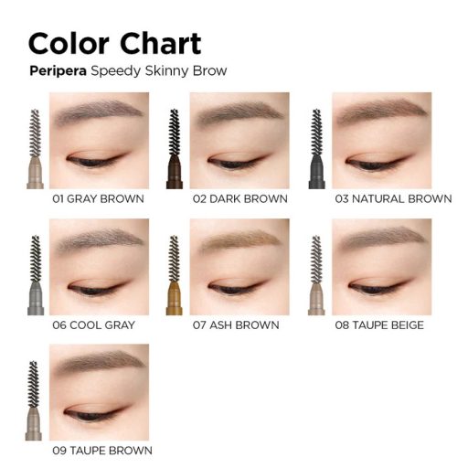 PERIPERA Speedy Skinny Brow Szemöldökceruza #09 Taupe Brown