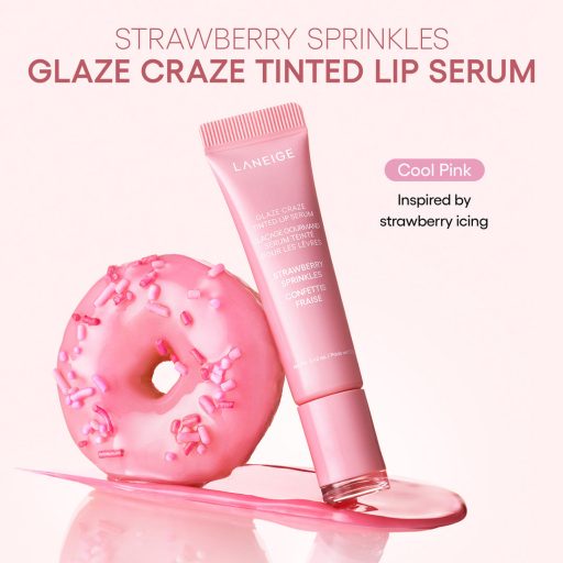 LANEIGE Glaze Craze Tinted Ajak Szérum - Strawberry Sprinkles (cool pink) 12g