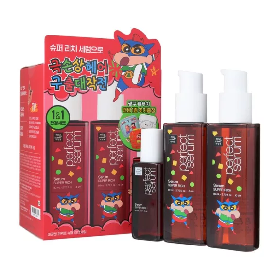 Mise En Scene Perfect Serum Hajszérum Csomag - Super Rich (Crayon Shin-Chan Edition) 80mlx2db+30ml Mise En Scene Perfect Serum Hajszérum Csomag - Super Rich (Crayon Shin-Chan Edition) 80mlx2db+30ml