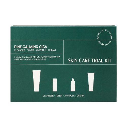 ROUND LAB Pine Calming Cica Trial Kit Arcápoló Csomag mini (arctisztító hab 30ml + arctonik 20ml + szérum 10ml + arckrém 20ml)