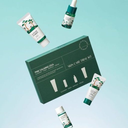 ROUND LAB Pine Calming Cica Trial Kit Arcápoló Csomag mini (arctisztító hab 30ml + arctonik 20ml + szérum 10ml + arckrém 20ml)