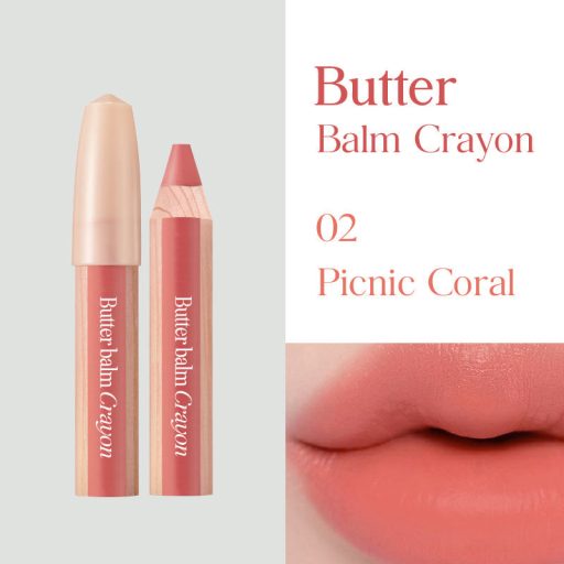 CLIO Butter Balm Crayon Rúzs és Arcpirosító #02 Picnic Coral 3.9g + ajándék hegyező