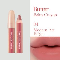   CLIO Butter Balm Crayon Rúzs és Arcpirosító #04 Modern Art Beige 3.9g + ajándék hegyező
