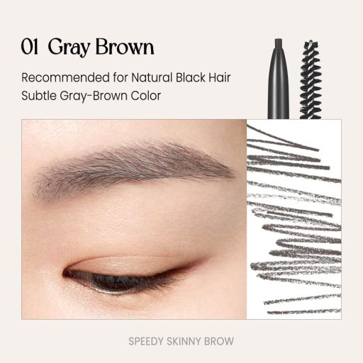 PERIPERA Speedy Skinny Brow Szemöldökceruza #01 Gray Brown