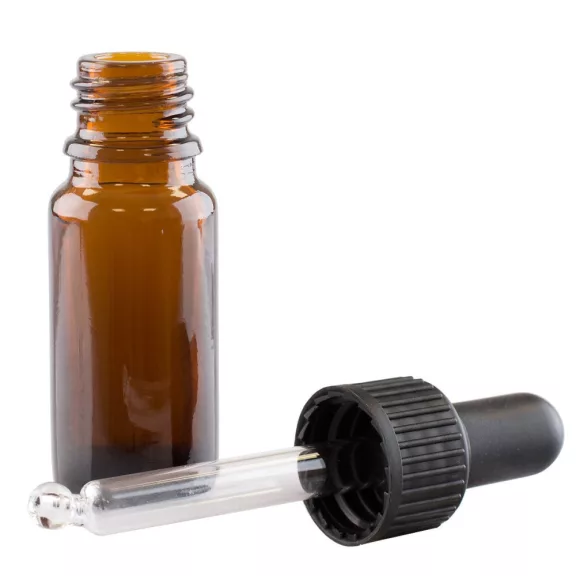 WGW DIN18 Üvegpalack 10ml (barna) + üvegpipetta WGW DIN18 Üvegpalack 10ml (barna) + üvegpipetta