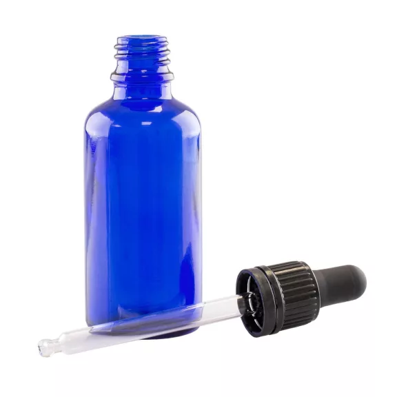 WGW DIN18 Üvegpalack 50ml (kék) + üvegpipetta WGW DIN18 Üvegpalack 50ml (kék) + üvegpipetta